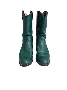 Justin Boots Green Leather Western Boots size 6B